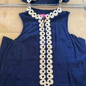 Lilly Pulitzer Navy Top with Gold Accents